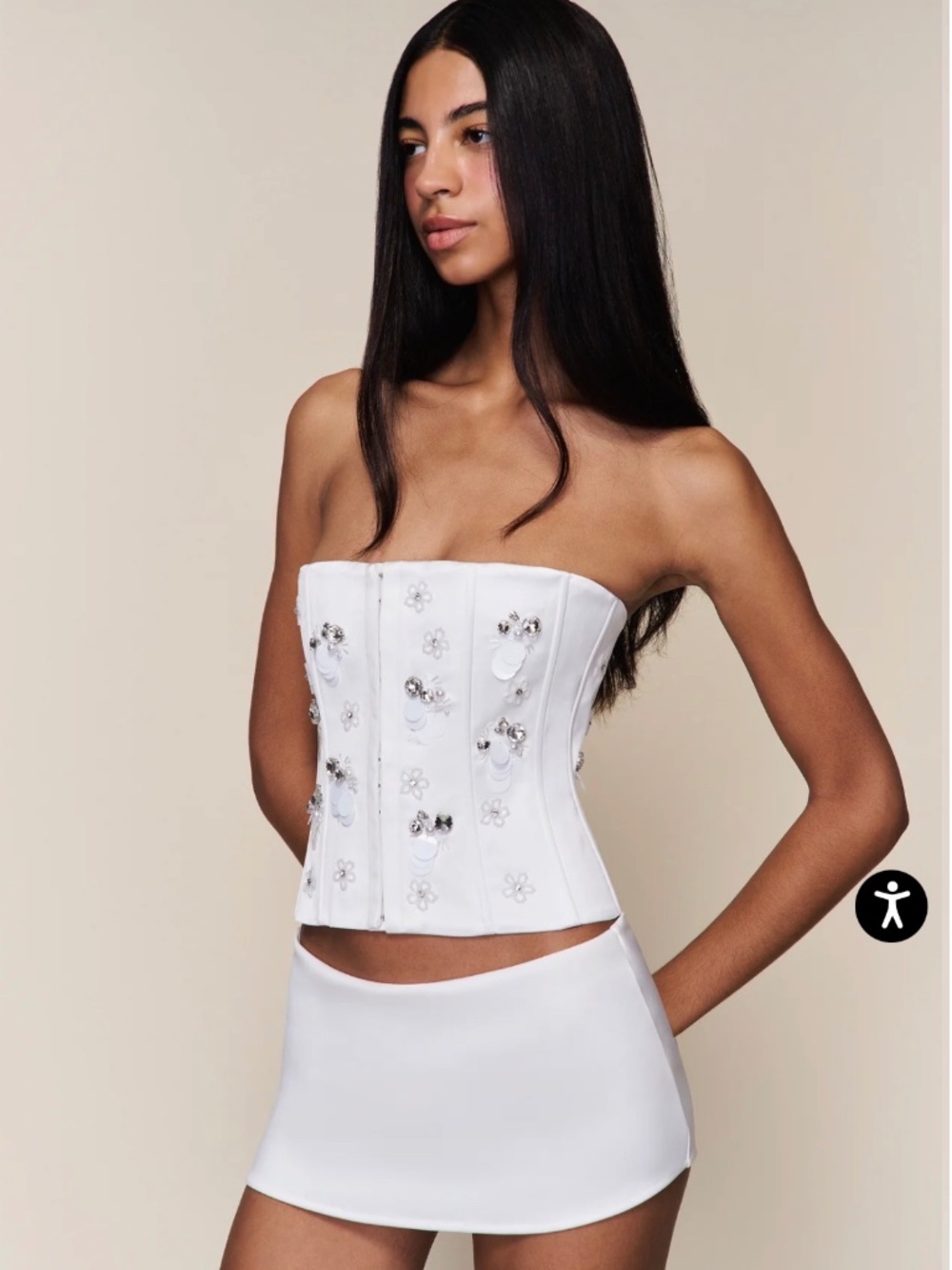 Guizio Embellished Satin Corset - Picture 2 of 2